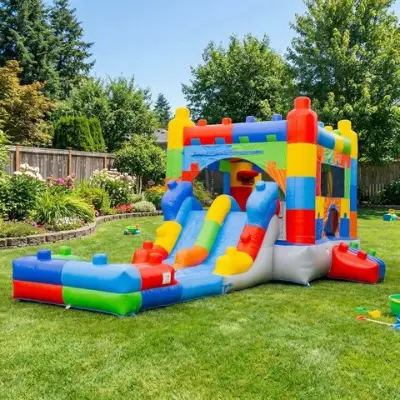 LEGO Block Party combo bounce house with slide